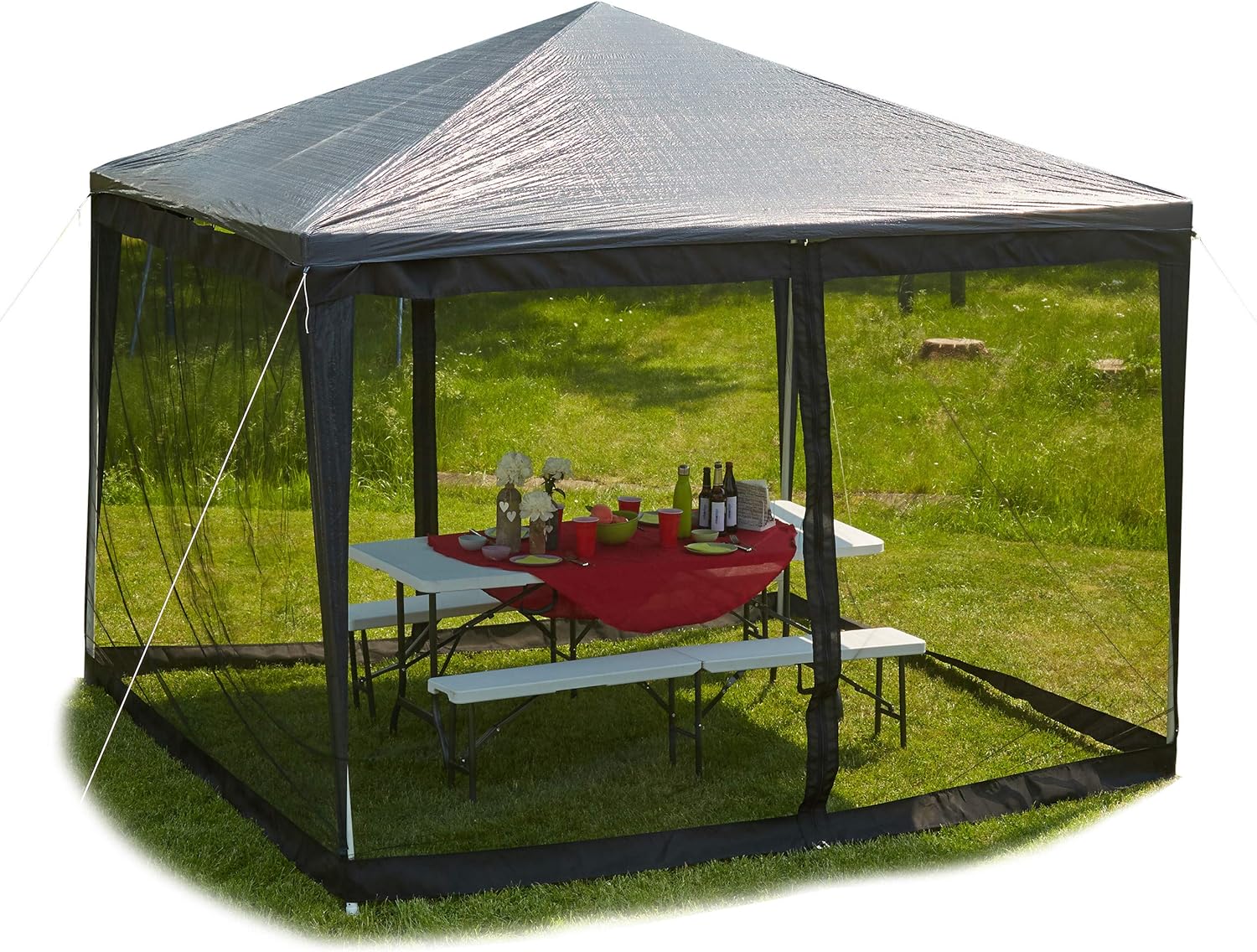 Moustiquaire Pour Parasol De Jardin - Ajustable, Protection 360° Contre Moustiques - Pour Terrasse, Tonnelle, Camping