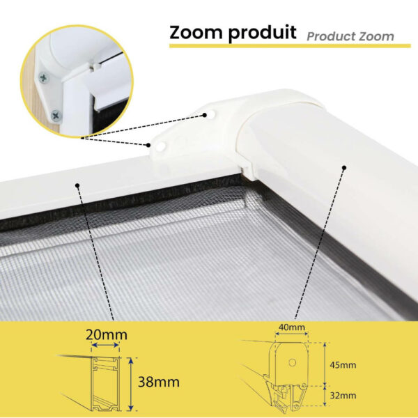 Moustiquaire déroulable pour fenêtre (100x160cm recoupable) – Image 4