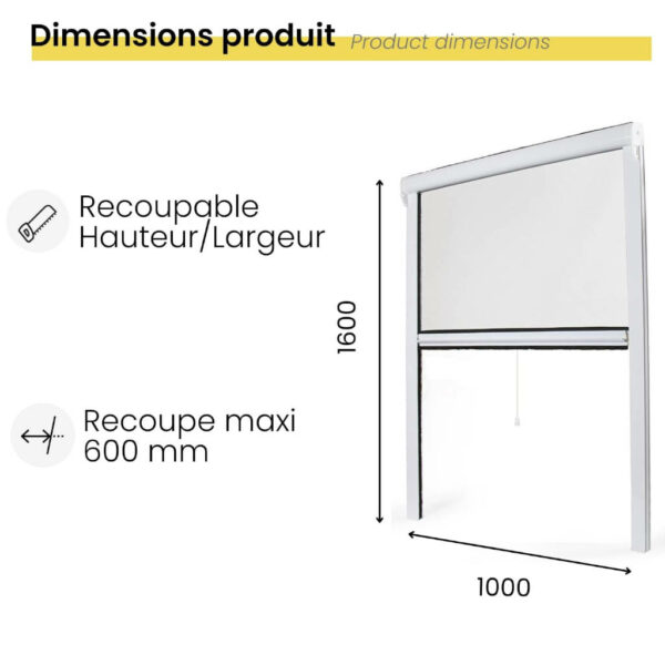 Moustiquaire déroulable pour fenêtre (100x160cm recoupable) – Image 6