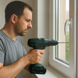 percer fenêtre pvc