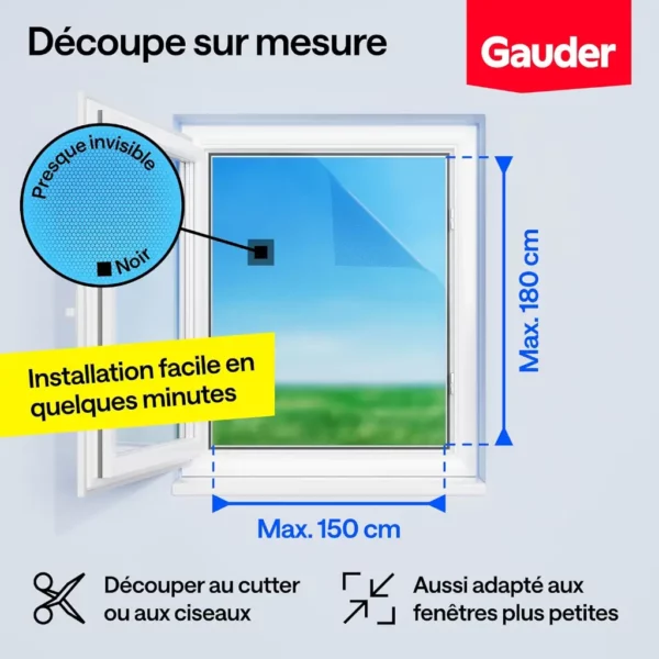 Kit moustiquaire fenêtre complet - 150 x 180cm maximum – Image 2