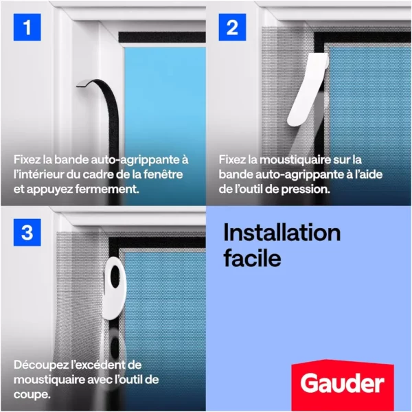 Kit moustiquaire fenêtre complet - 110 x 130cm maximum – Image 4