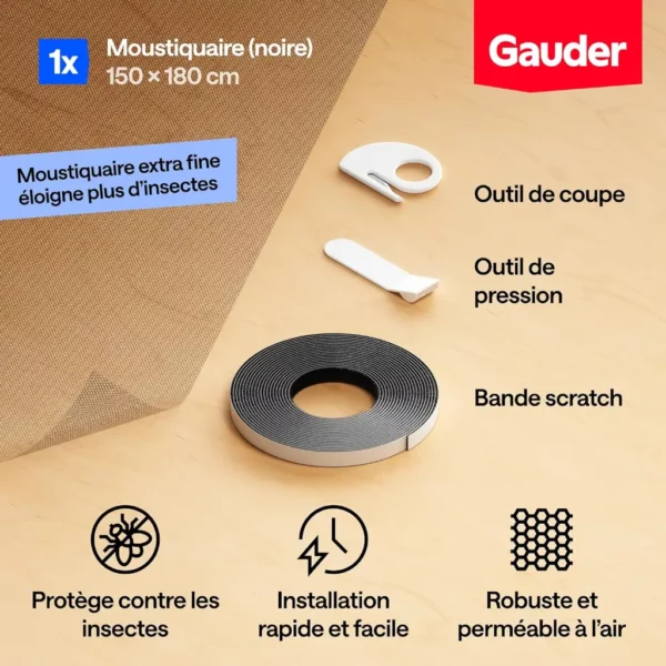 Kit moustiquaire fenêtre complet - 110 x 130cm maximum – Image 2
