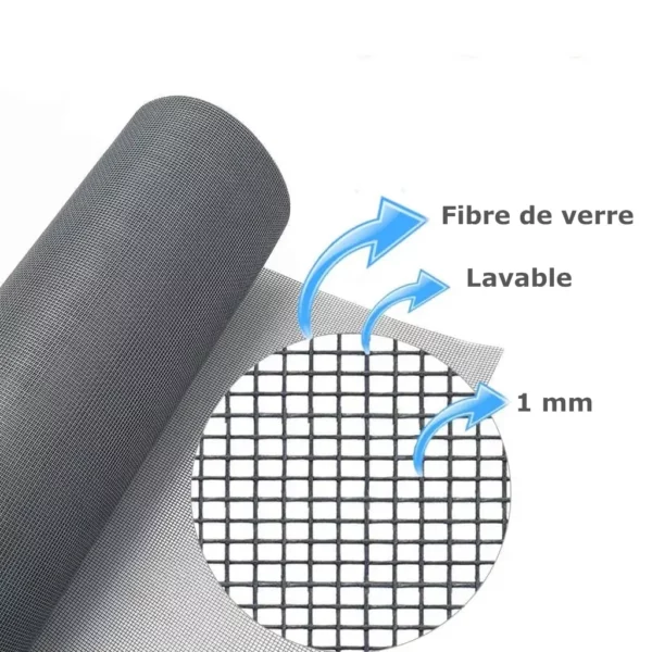 Rouleau de moustiquaire - Gris - 1 x 10 mètres – Image 4