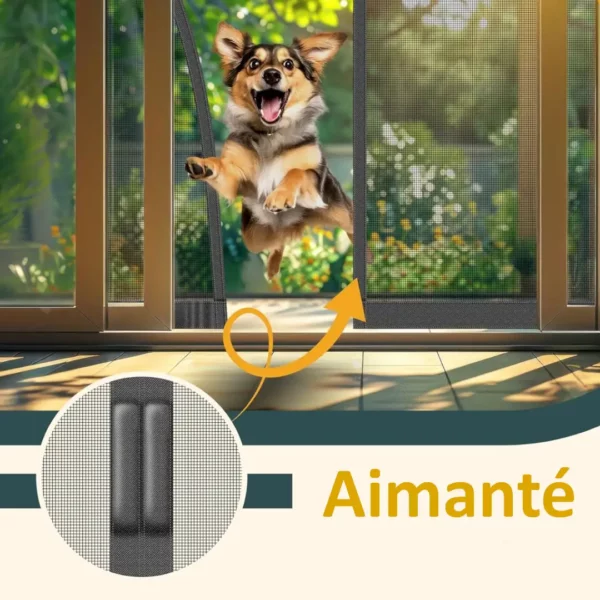 moustiquaire aimantée chien