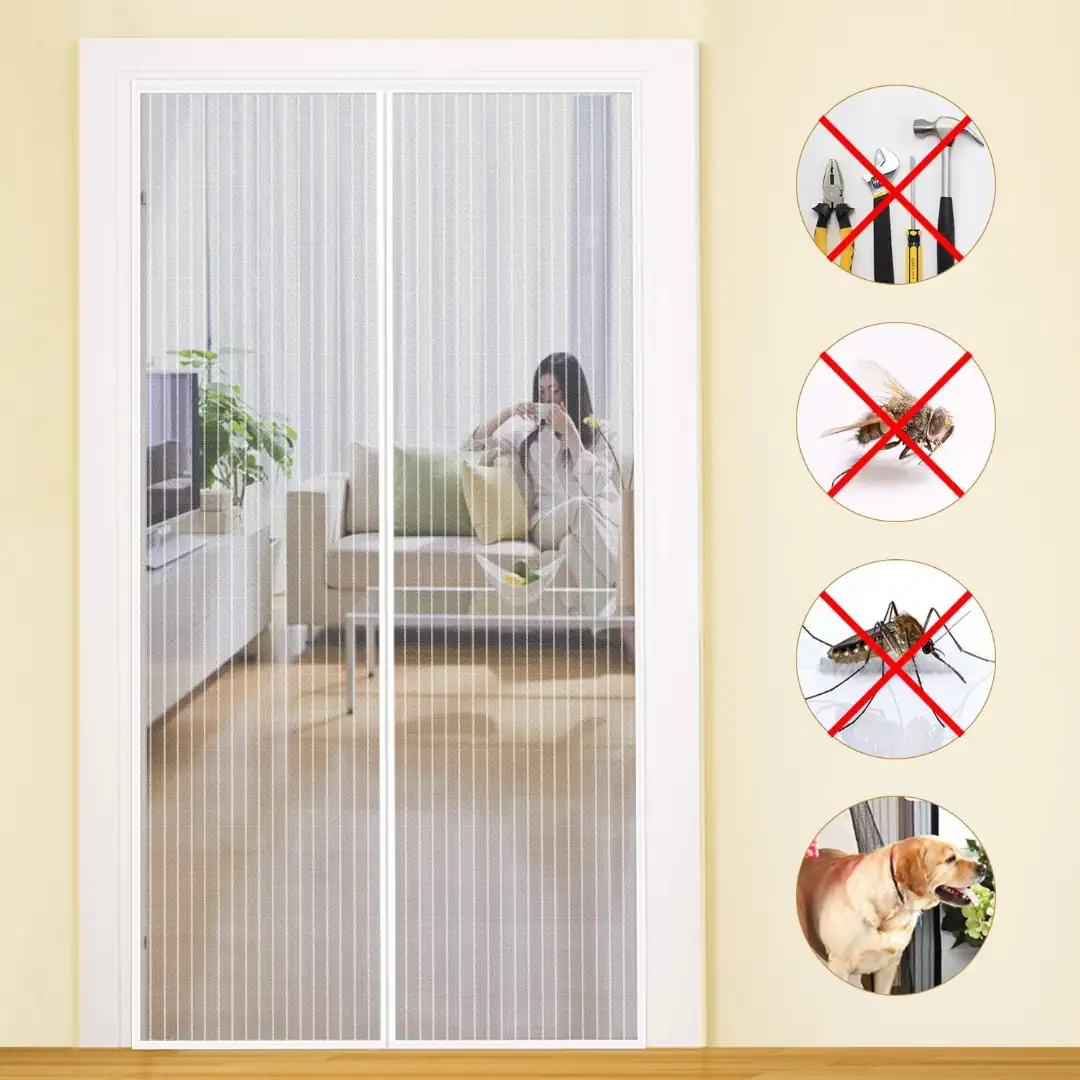 Moustiquaire Porte Fenetre AimantéE 205x250 Cm Facile à
