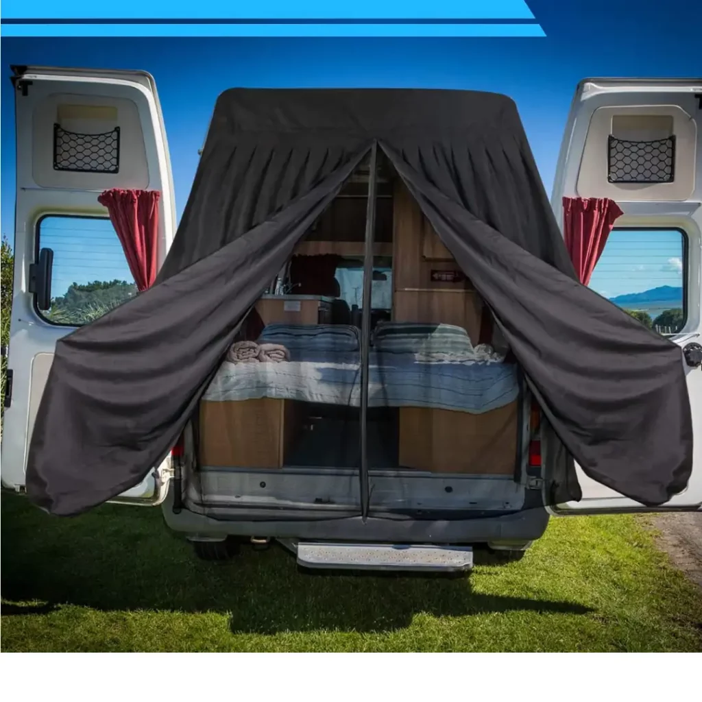moustiquaire et rideau pour porte large camping-car